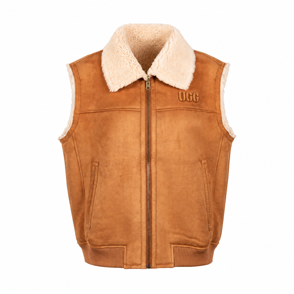 UGG Women's Lorne Reversible Zip Vest - Chestnut/Natural Main image