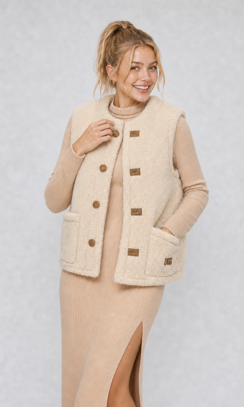 UGG Women's Noosa Reversible Vest - Almond/Natural