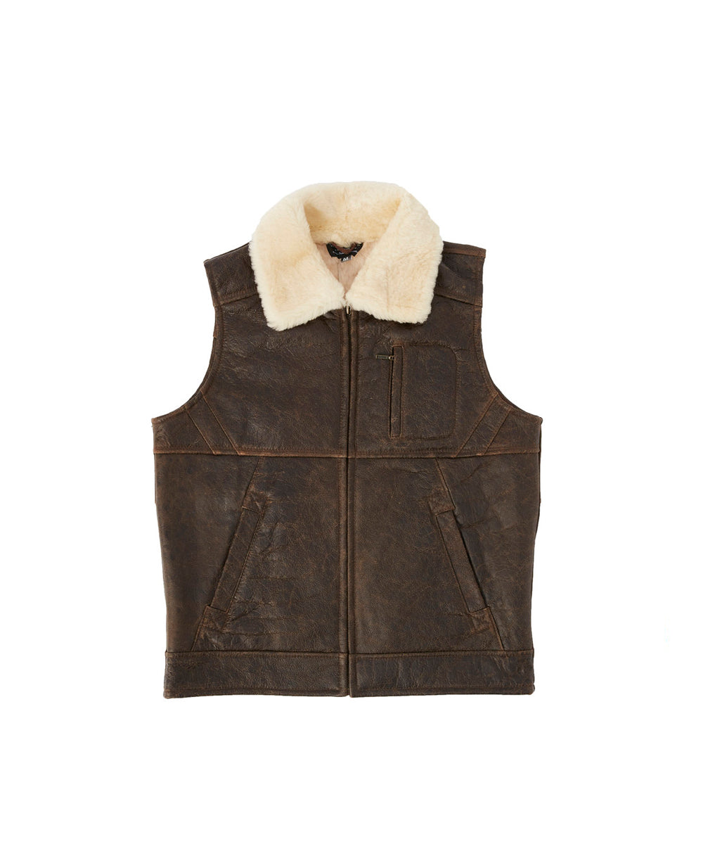 Men's Nappa Bomber Sheepskin Vest Secondary image